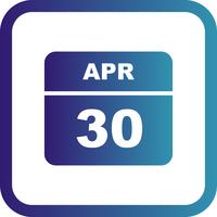 30 april Datum op een eendaagse kalender vector