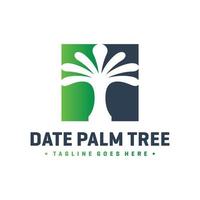 Dadelpalm logo ontwerp vector