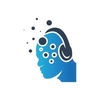 headset technologie logo vector