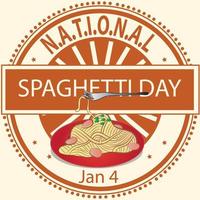 nationaal spaghettidagteken vector