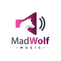 wolf muziek vector logo