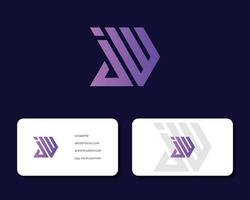 brief jw logo ontwerp met vector sjabloon voor visitekaartjes. creatief minimaal zwart-wit monogramsymbool. premium bedrijfslogo. grafisch alfabetsymbool voor huisstijl