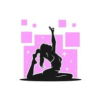 moderne vrouwelijke yoga sport logo vector