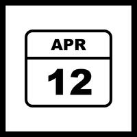 12 april Datum op een eendaagse kalender vector