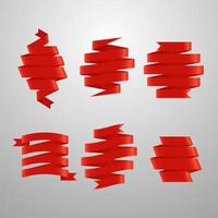 rood lint banner set, vectorillustratie vector