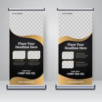 eten en restaurant roll-up banner ontwerpsjabloon vector