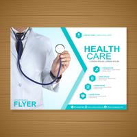 Gezondheidszorg dekking a4 sjabloonontwerp en plat pictogrammen voor een rapport en medische brochureontwerp, flyer, folders decoratie voor afdrukken en presentatie vectorillustratie vector