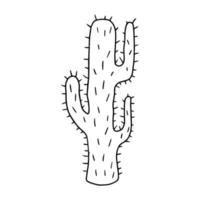 cartoon doodle cactus geïsoleerd op een witte achtergrond. schattig cartoon bloemenelement. vector