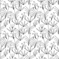 abstracte kleurrijke doodle bloem met krullen naadloze patroon. fantasie bloemen achtergrond. vector