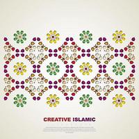 islamitische wenskaart banner achtergrond met sier kleurrijk detail van bloemenmozaïek islamitische kunst ornament vector