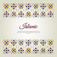 islamitische wenskaart banner achtergrond met sier kleurrijk detail van bloemenmozaïek islamitische kunst ornament vector