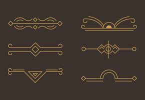 zes art deco iconen vector