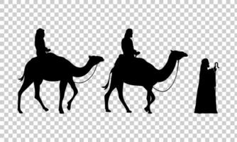 drie kerststal silhouetten vector