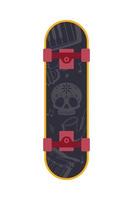 skateboard met schedel vector