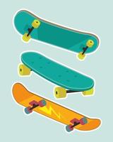 drie skateboards sport vector