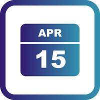 15 april Datum op een eendaagse kalender vector