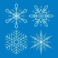 vier sneeuwvlokken winter pictogrammen vector