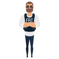 jonge man met baard FBI-agent vector