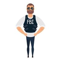 jonge man met baard FBI-agent vector
