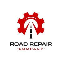 gebroken weg reparatie logo ontwerp vector