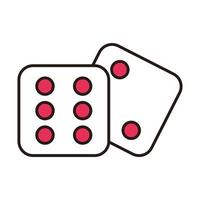 casino dobbelstenen spel geïsoleerd pictogram vector