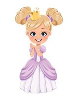 schattige kleine prinses. tekenfilm meisje vector