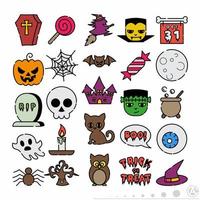 halloween pictogrammenset platte line.eps vector