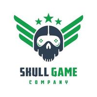 schedel spel logo ontwerp vector