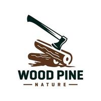 grenen hout logo ontwerp vector