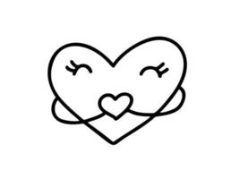 romantische kalligrafie monoline vector gelukkig hart liefde teken. hand getekende icoon van valentijn dag. concepn-symbool voor t-shirt, wenskaart, posterhuwelijk. ontwerp platte element illustratie