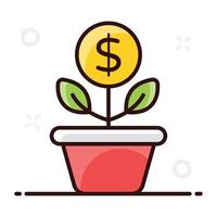 dollar plant pictogram ontwerp vector