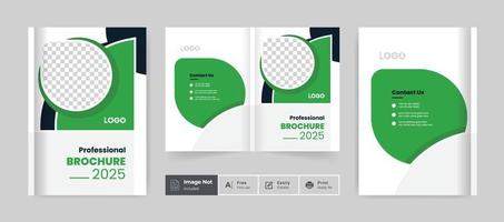 zakelijke brochure ontwerp voorbladsjabloon kleurrijk creatief modern bi-fold brochure bedrijfspresentatie abstract thema gebruik voor multifunctioneel vector