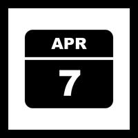 7 april Datum op een eendaagse kalender vector