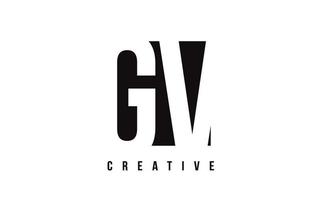 gv gv witte letter logo-ontwerp met zwart vierkant. vector