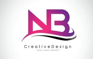nb nb brief logo ontwerp. creatief pictogram moderne brieven vector logo.