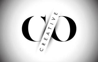 co co letter-logo met creatieve schaduwsnede en gelaagd tekstontwerp. vector