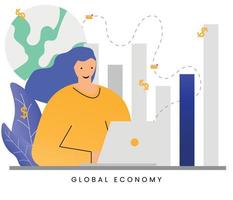 vector illustratie financiën en economie globaal concept