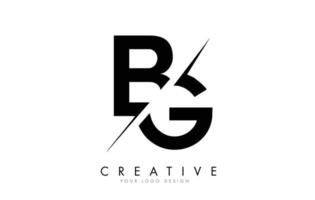 bg bg letter logo-ontwerp met een creatieve snit. vector