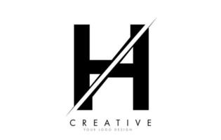 h letter logo-ontwerp met een creatieve snit. vector