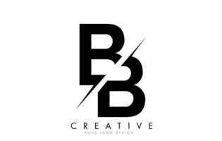 bb bb letter logo-ontwerp met een creatieve snit. vector