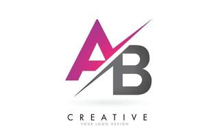 ab ab letter-logo met colorblock-ontwerp en creatieve snit. vector