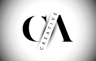ca ca letter-logo met creatief schaduw- en tekstontwerp. vector