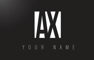 ax letter logo met zwart-wit negatief ruimteontwerp. vector