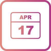 17 april Datum op een eendaagse kalender vector