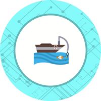 Vissersboot pictogram ontwerp vector