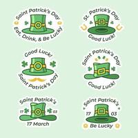 Saint Patrick's Day hoed sticker collectie vector