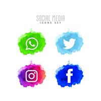 Abstracte decoratieve sociale media iconen set vector