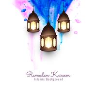 Abstracte Ramadan Kareem religieuze aquarel achtergrond vector