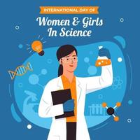internationale dag van vrouwen en meisjes in de wetenschap vector