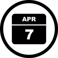 7 april Datum op een eendaagse kalender vector